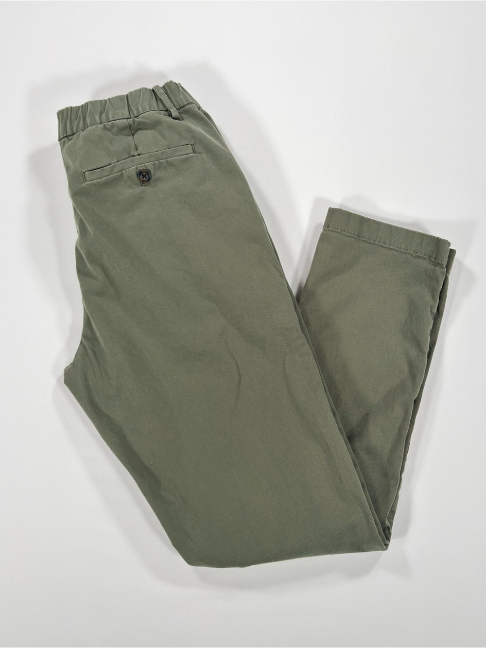 Bearbottom Clothing Mens Chino Pants Size M 32 Olive Green Stretch Elastic Waist
